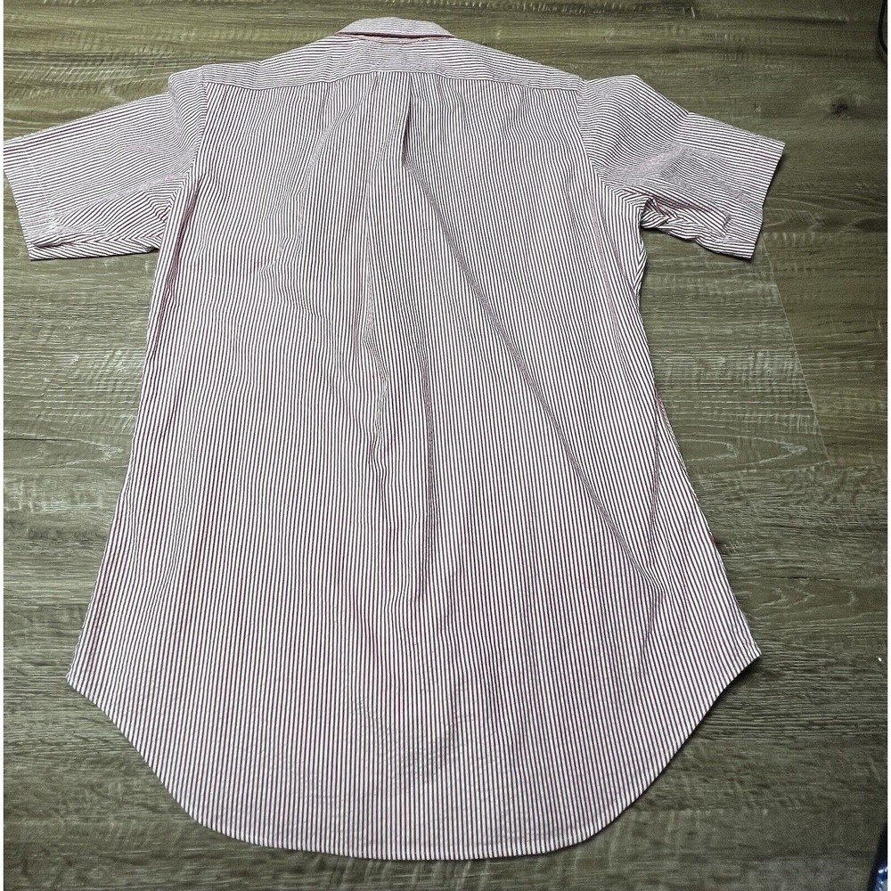 Ralph Lauren Men Button Down Shirt Seersucker Short Sleeve Pink White Size Small - Picture 5 of 6
